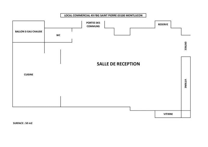 Local commercial dans Montluçon à louer - Plan d’étage – Image 2 sur 3