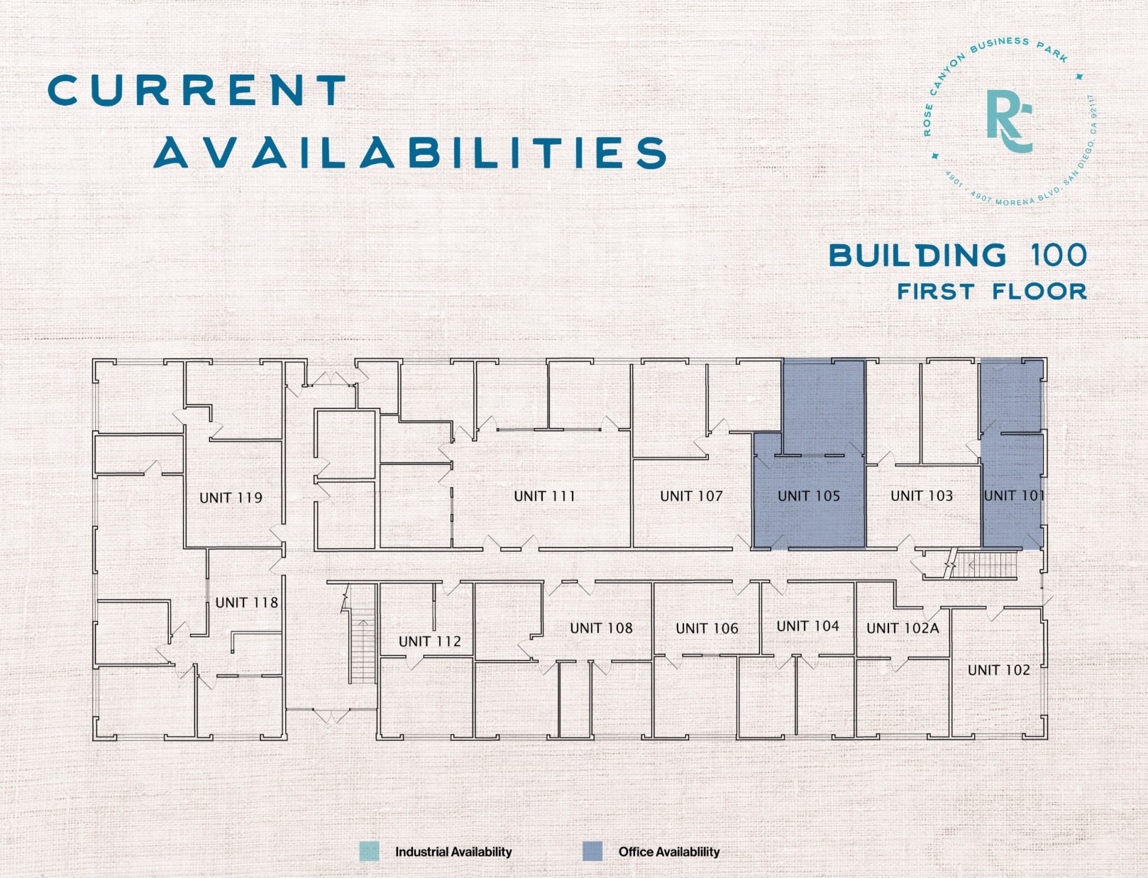 4901-4907 Morena Blvd, San Diego, CA à louer Plan d’étage– Image 1 sur 1