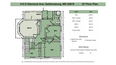 417 E Diamond Ave, Gaithersburg, MD à louer Plan d’étage– Image 1 sur 4
