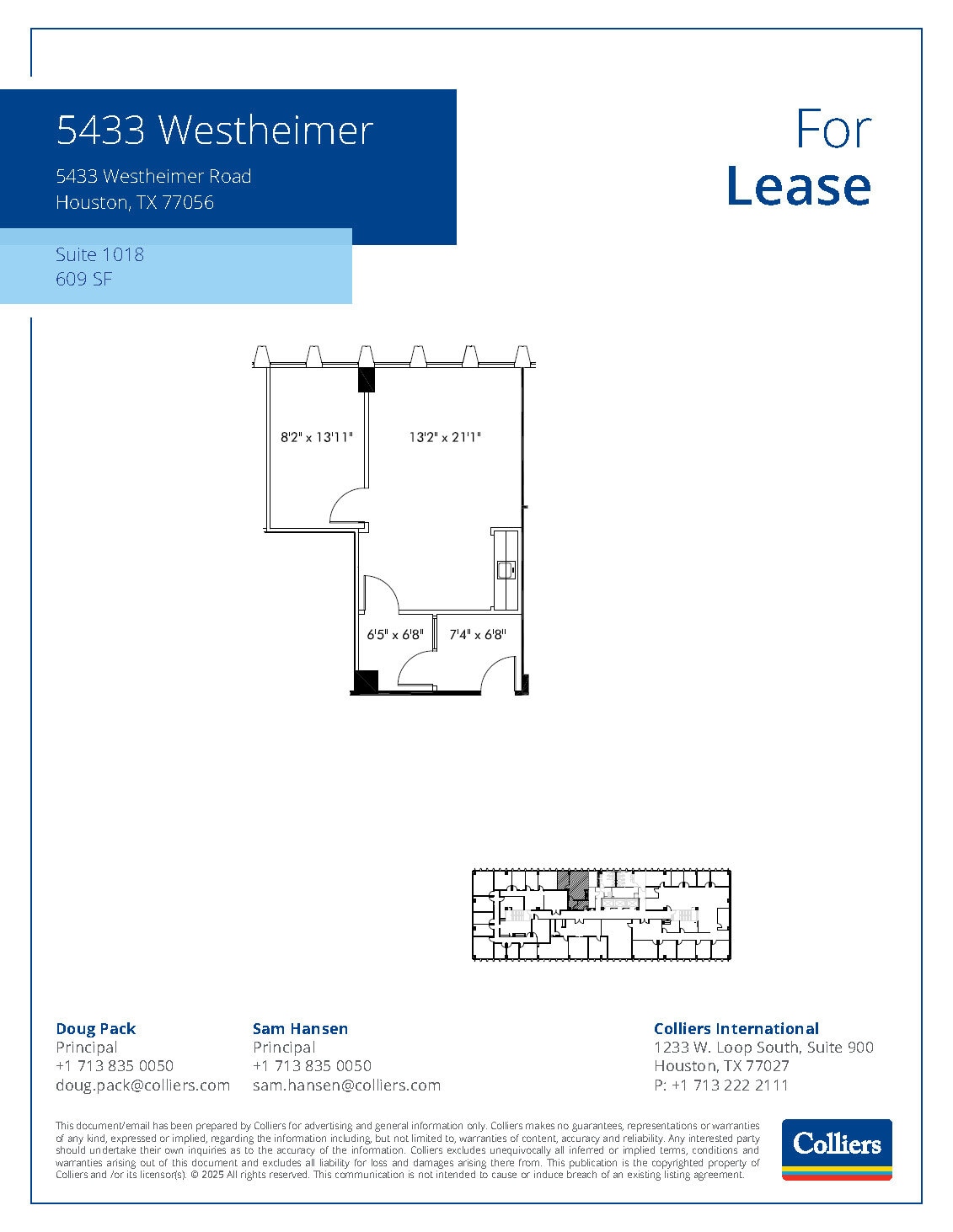 5433 Westheimer Rd, Houston, TX à louer Plan d’étage– Image 1 sur 1