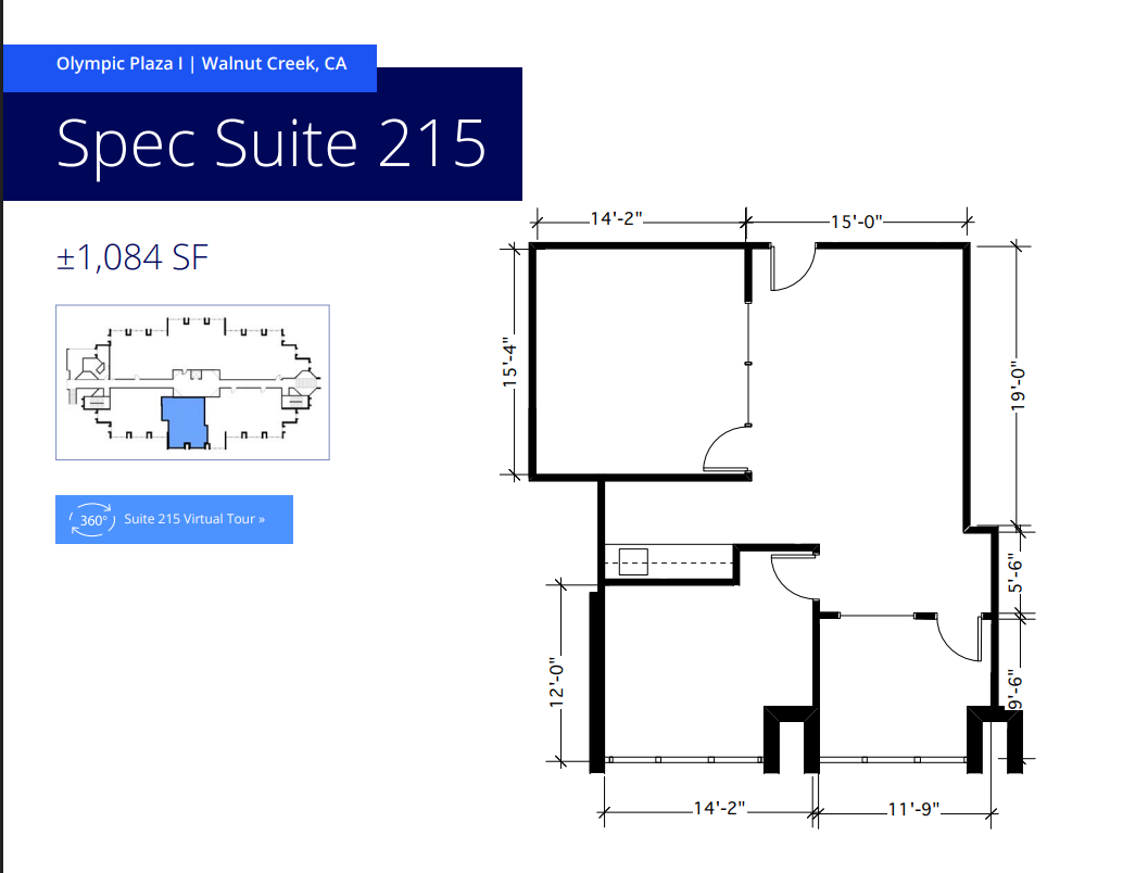 1904 Olympic Blvd, Walnut Creek, CA à louer Plan d’étage– Image 1 sur 1