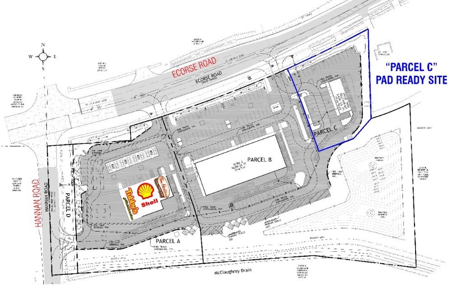 SEC Ecorse & Hannan Rd, Romulus, MI à louer - Plan de site – Image 3 sur 4