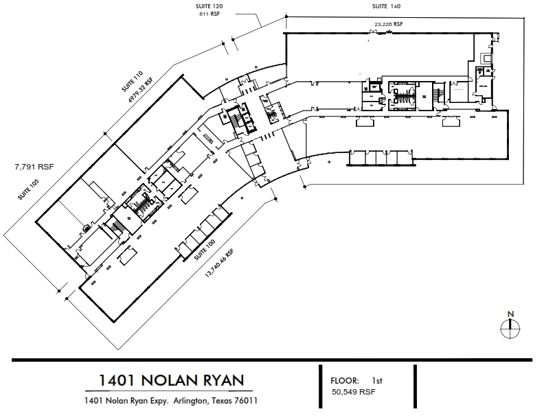 1401 Nolan Ryan Expy, Arlington, TX à louer Plan d’étage– Image 1 sur 2