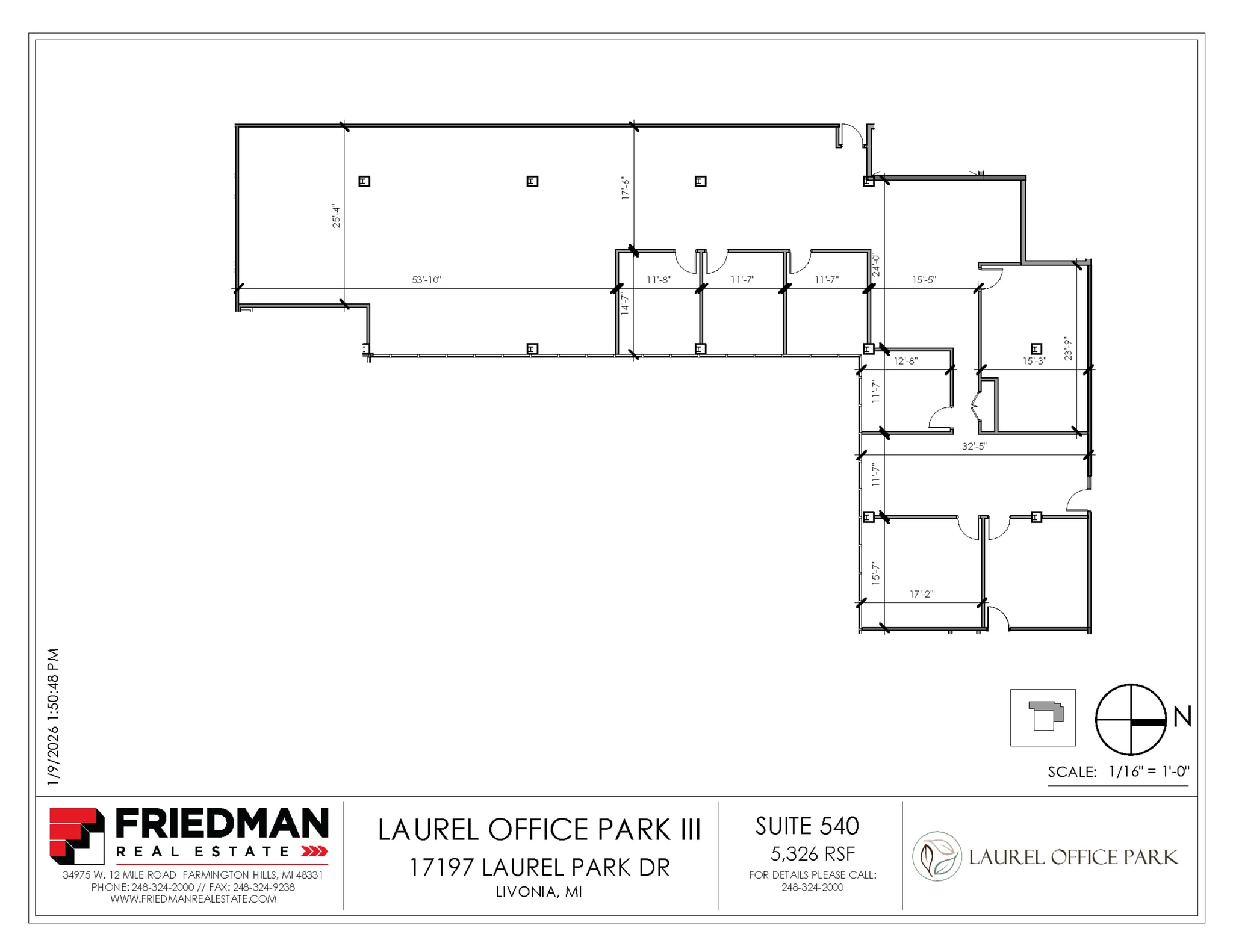 17197 N Laurel Park Dr, Livonia, MI à louer Plan d’étage– Image 1 sur 2
