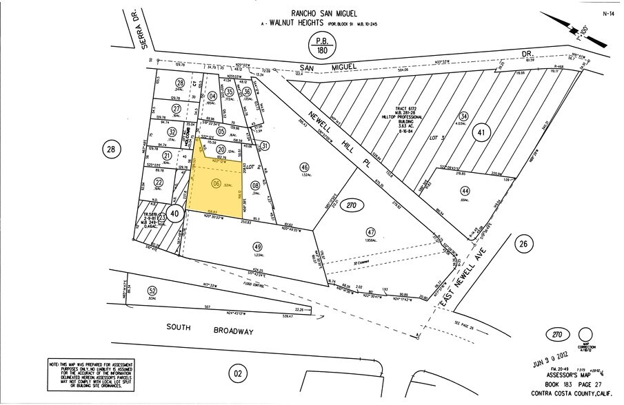 15 Holcomb Ct, Walnut Creek, CA à vendre - Plan cadastral – Image 2 sur 2