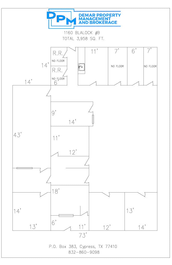 1160 Blalock Rd, Houston, TX à louer Plan d’étage– Image 1 sur 1