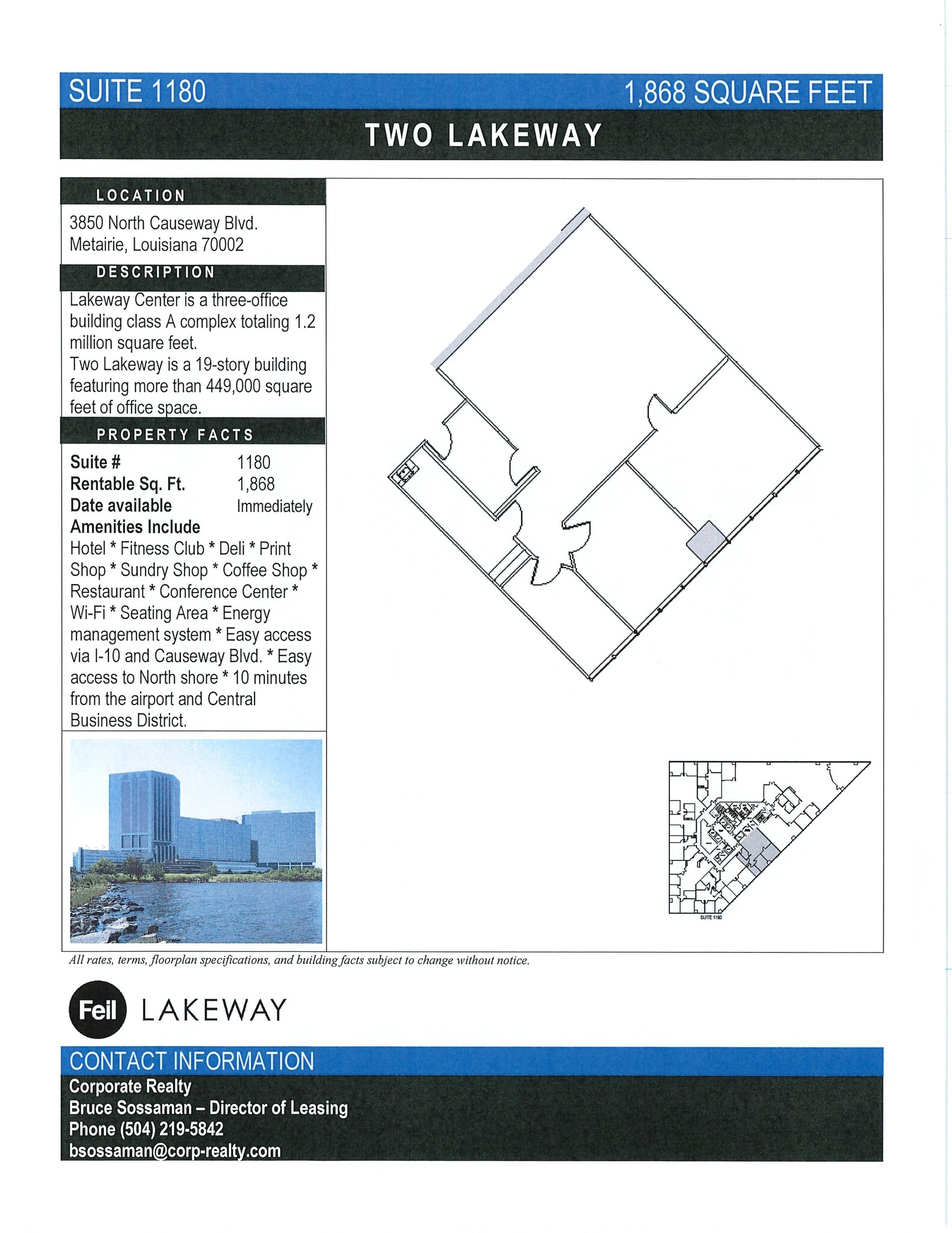 3900 N Causeway Blvd, Metairie, LA à louer Plan de site– Image 1 sur 1