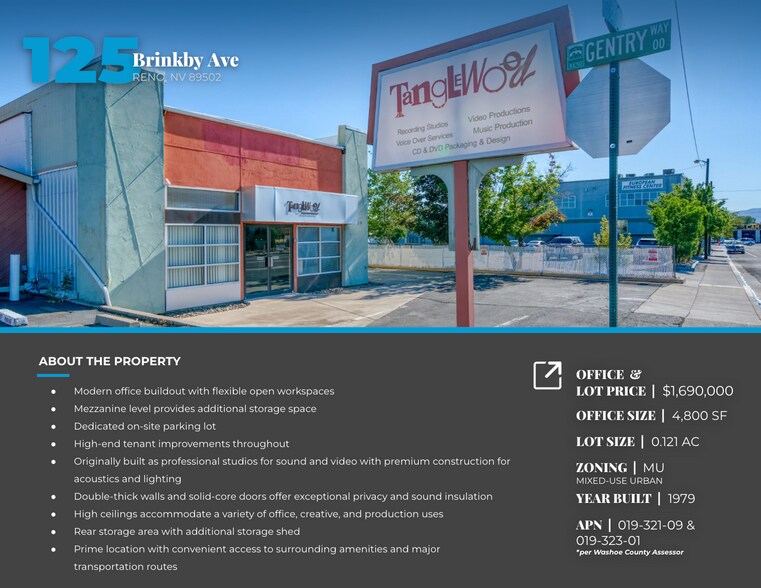 125 Brinkby Ave, Reno, NV à vendre - Photo de l’immeuble – Image 2 sur 8