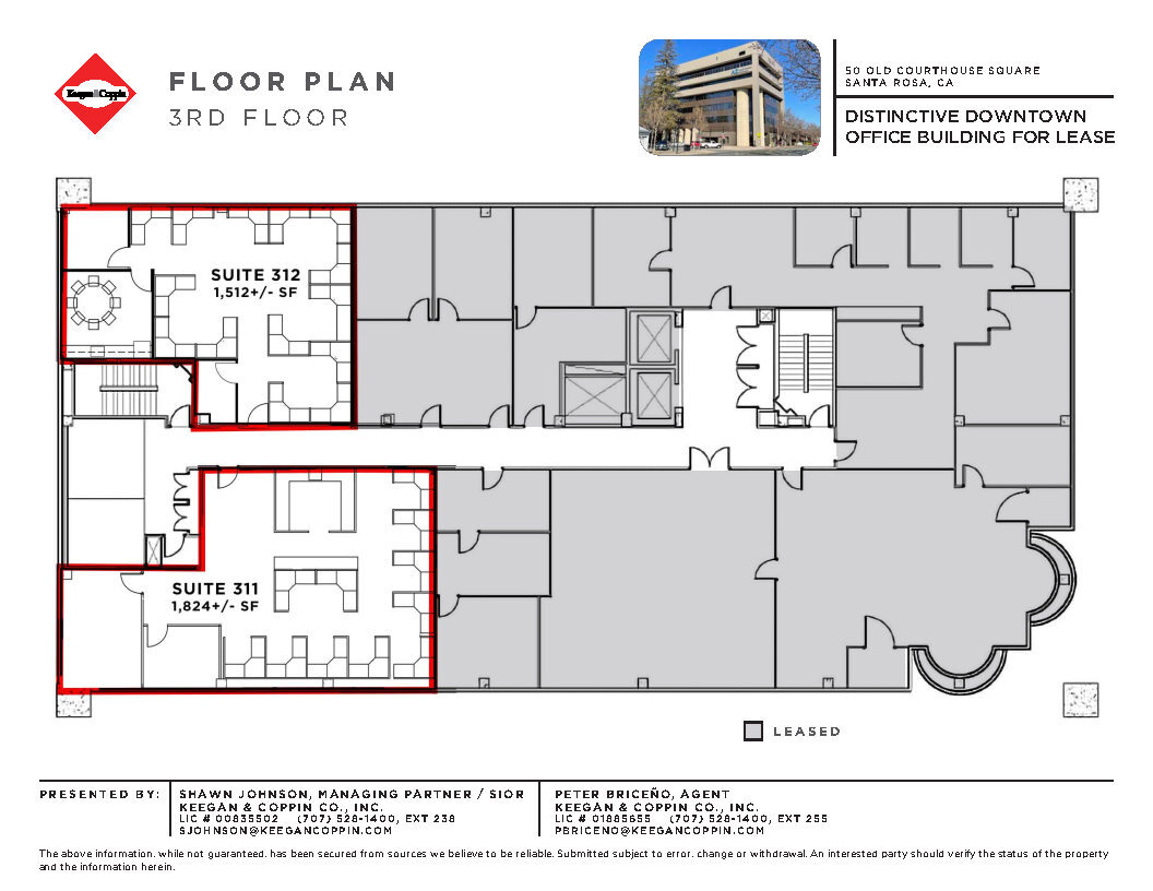 50 Old Courthouse Sq, Santa Rosa, CA à louer Plan d’étage– Image 1 sur 4