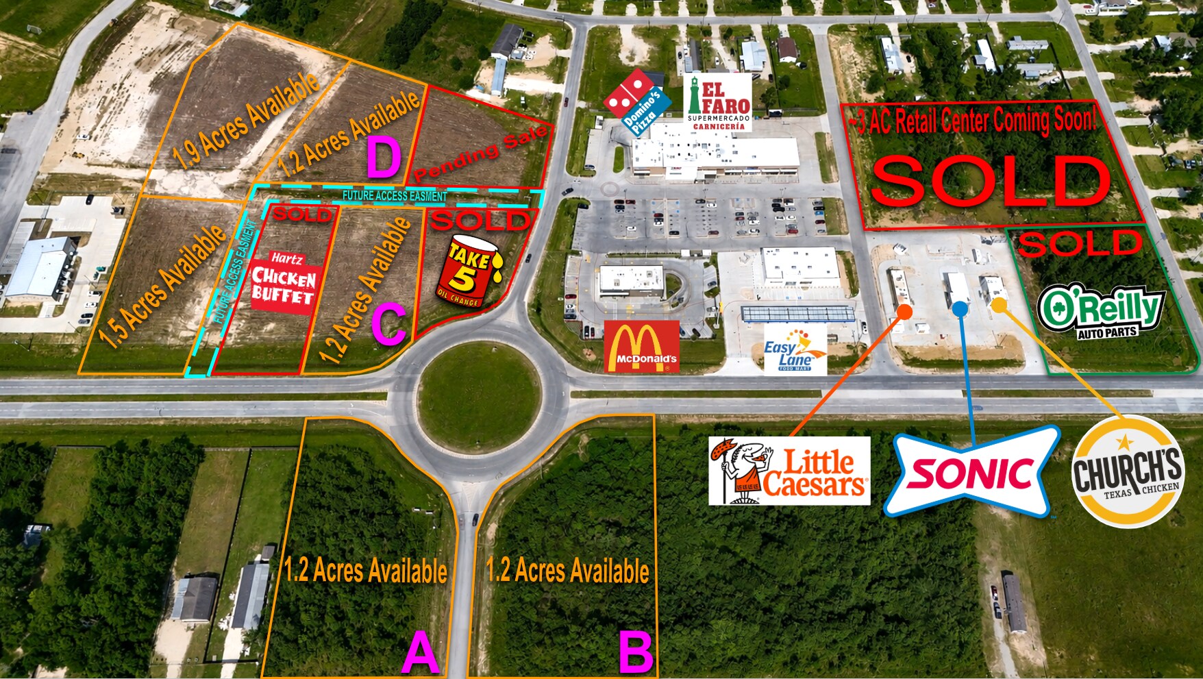 Commercial Corner- San Marcos & San Felipe, Cleveland, TX à vendre Aérien– Image 1 sur 17