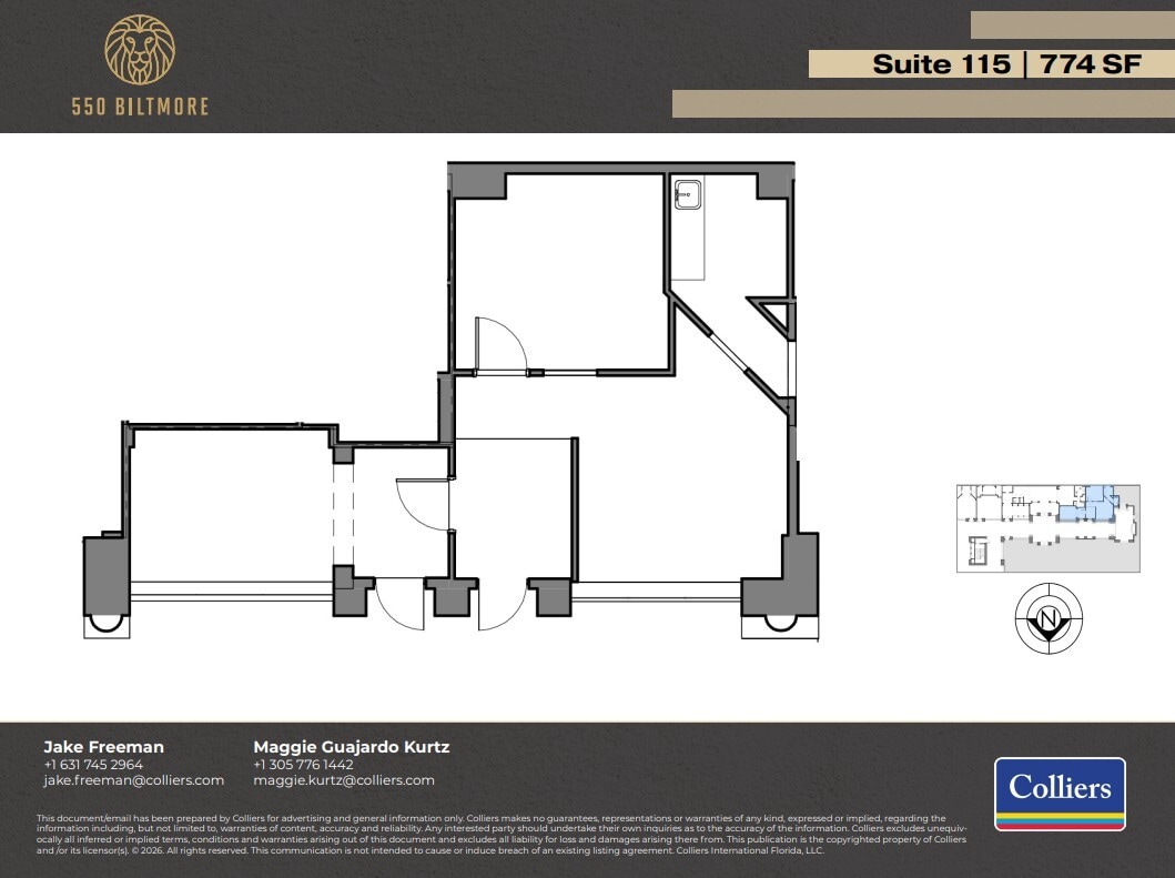 550 Biltmore Way, Coral Gables, FL à louer Plan d’étage– Image 1 sur 1