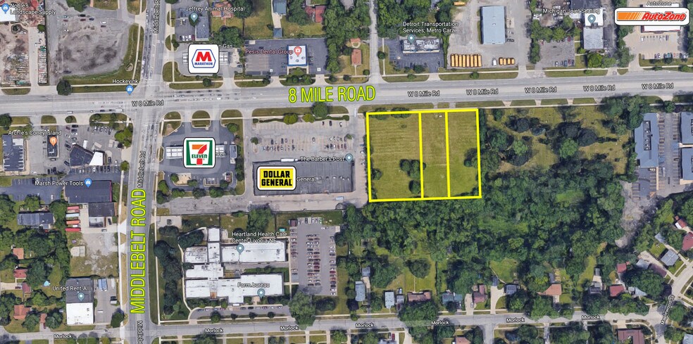 29005-29023 W 8 Mile Rd, Livonia, MI à vendre - Aérien – Image 1 sur 2
