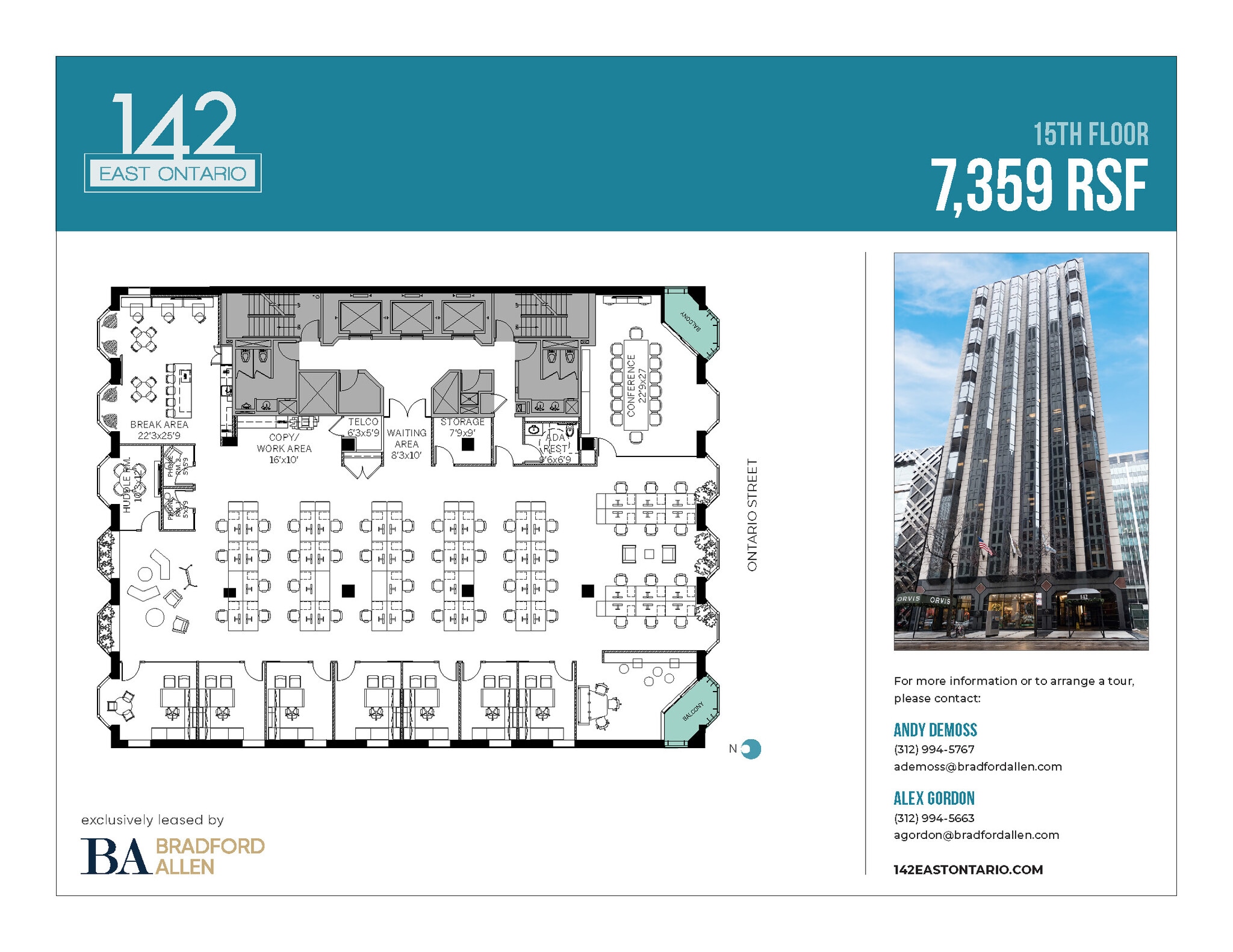 142 E Ontario St, Chicago, IL à louer Plan d’étage– Image 1 sur 5