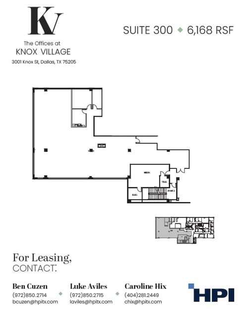 3001-3003 Knox St, Dallas, TX à louer Plan d’étage– Image 1 sur 1