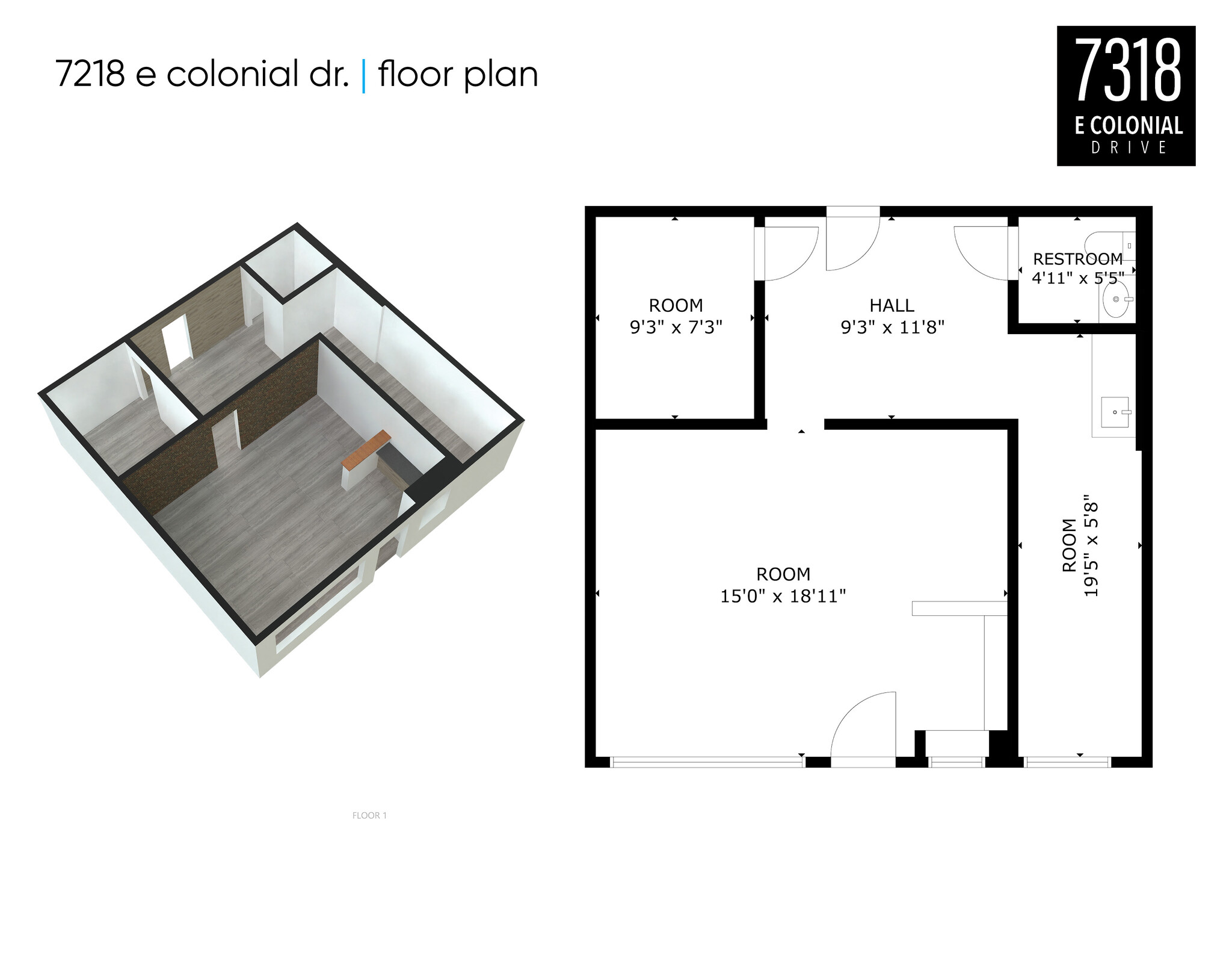 7300-7324 E Colonial Dr, Orlando, FL à louer Plan d’étage– Image 1 sur 2