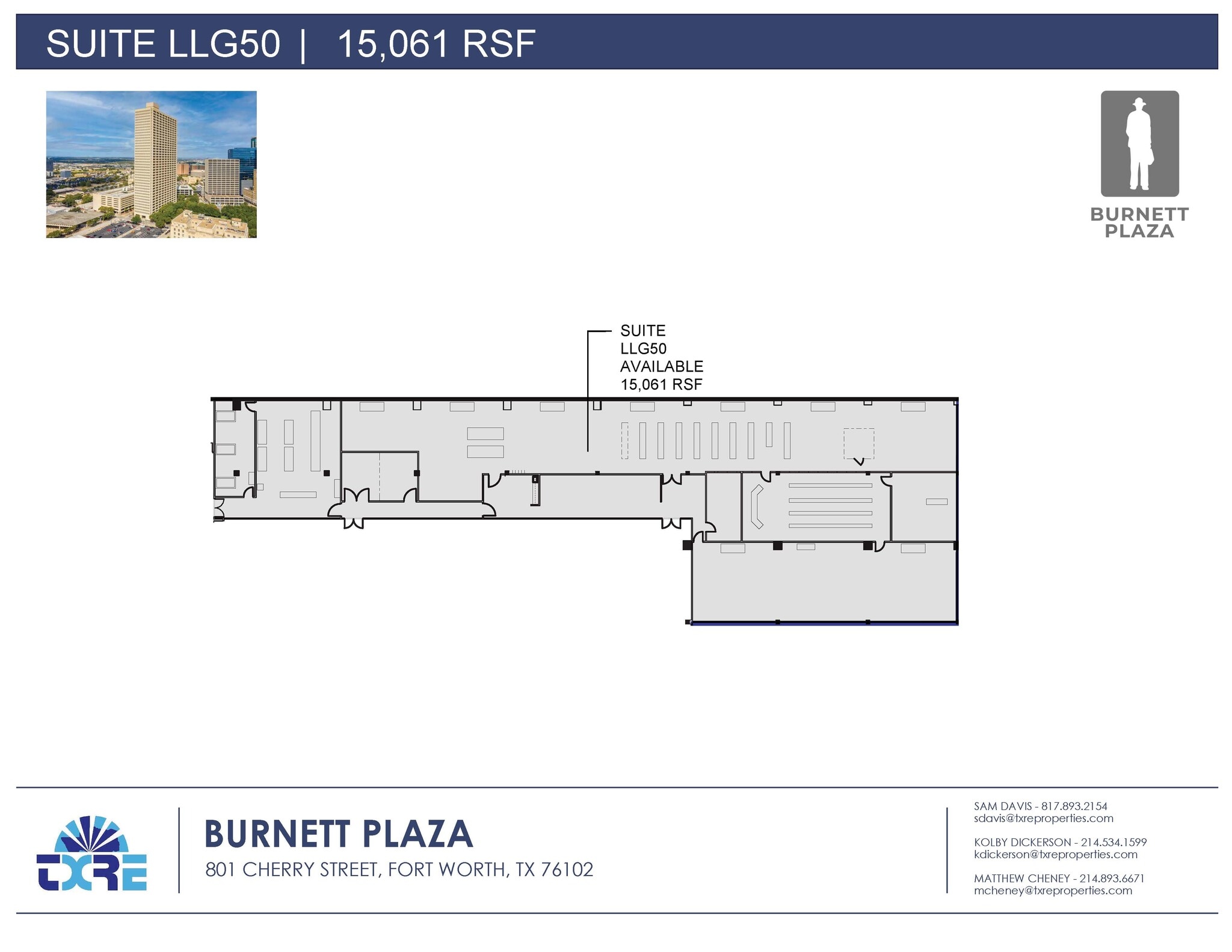 801 Cherry St, Fort Worth, TX à louer Plan d’étage– Image 1 sur 2