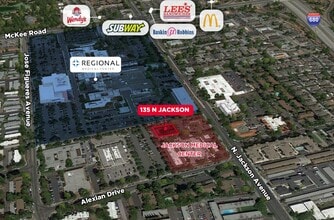 135 N Jackson Ave, San Jose, CA - Vue aérienne vue de carte