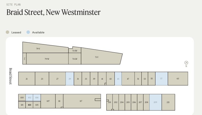 21-63 Braid St, New Westminster, BC à louer Plan d’étage– Image 1 sur 1
