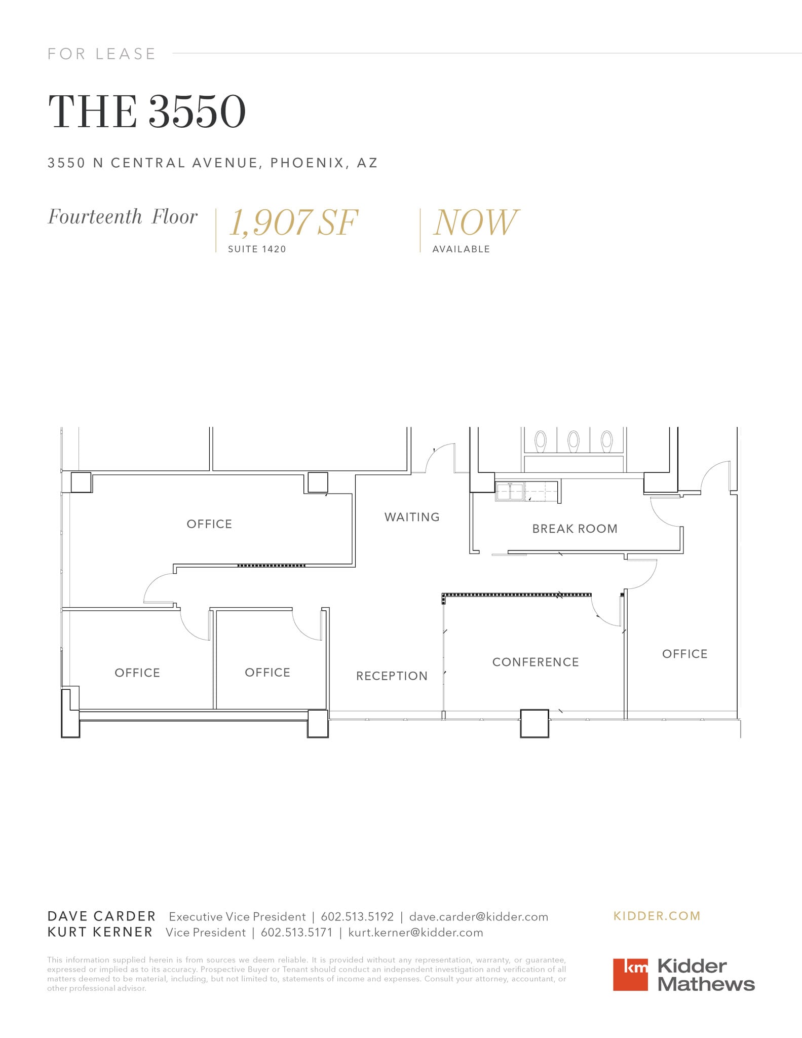 3550 N Central Ave, Phoenix, AZ à louer Plan d’étage– Image 1 sur 1