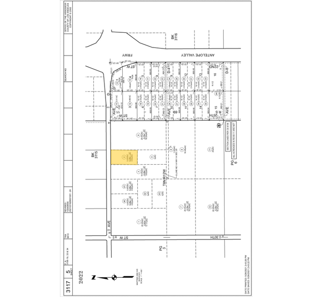 W Avenue D Ave, Lancaster, CA à vendre - Plan cadastral – Image 1 sur 2