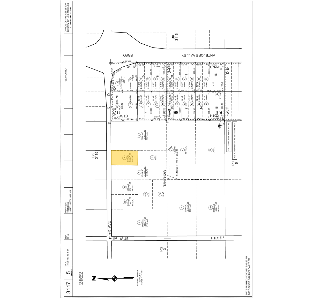 W Avenue D Ave, Lancaster, CA à vendre Plan cadastral– Image 1 sur 3