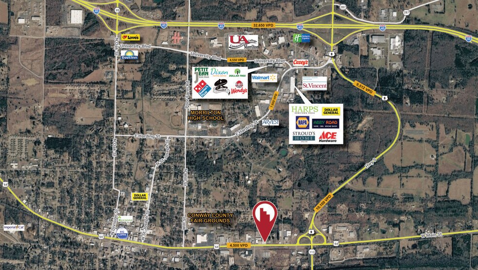 1313 E Broadway St, Morrilton, AR à vendre - Aérien – Image 3 sur 3