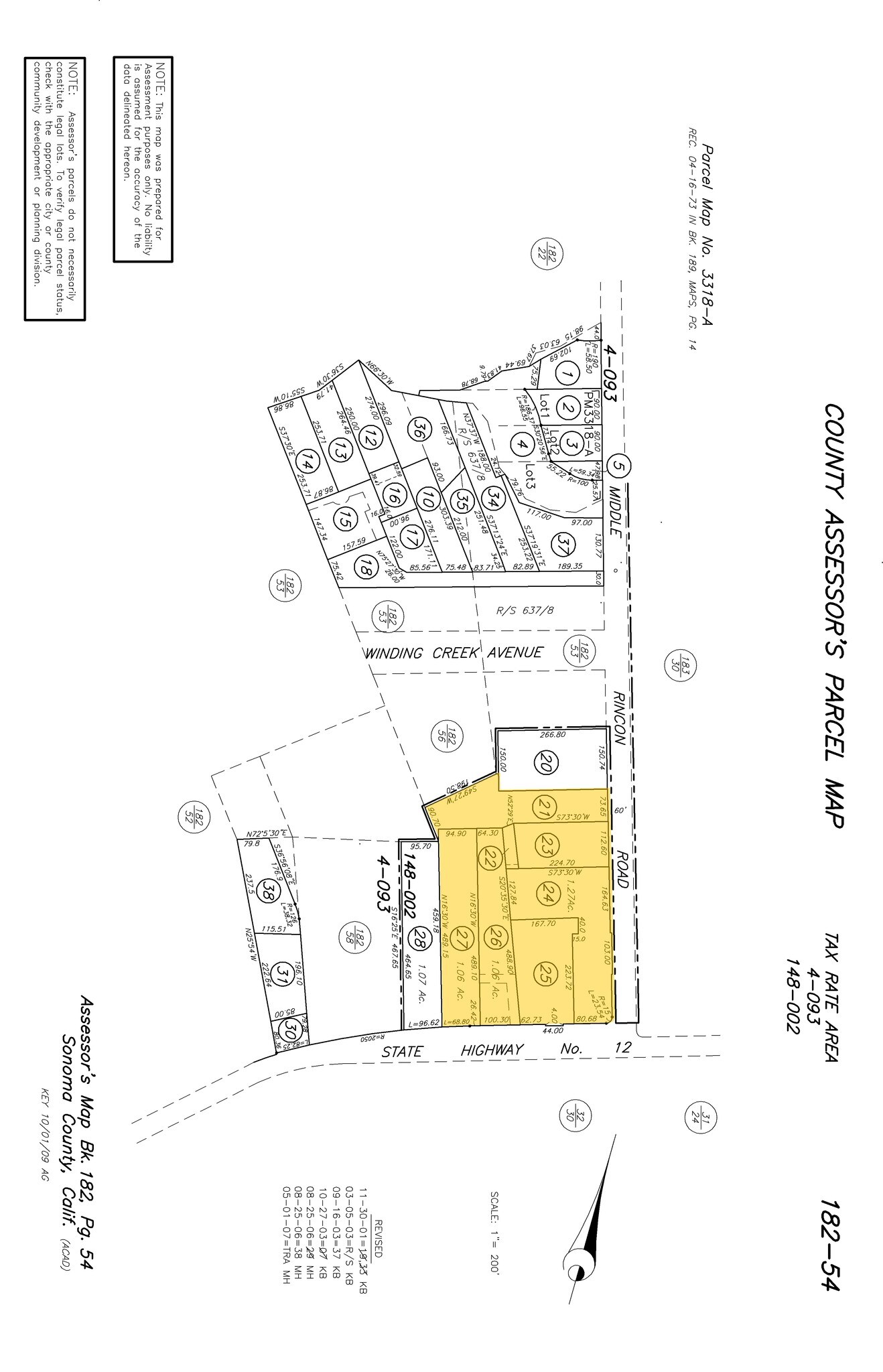 43 Middle Rincon Rd, Santa Rosa, CA à vendre Plan cadastral– Image 1 sur 2