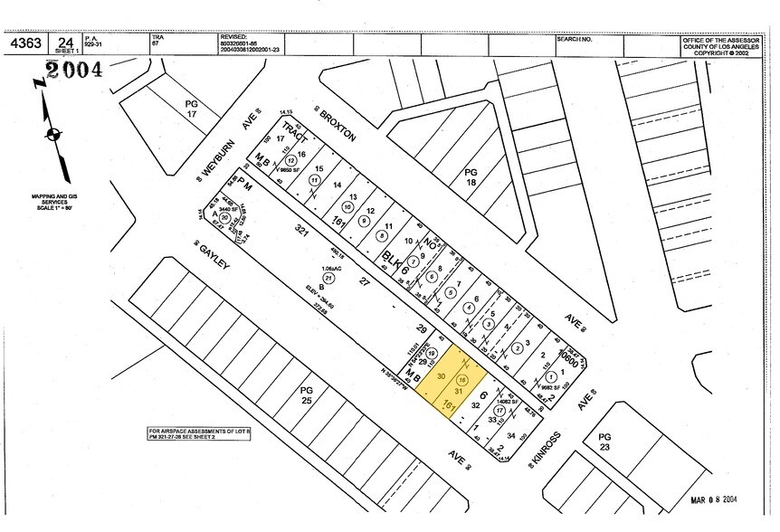 1072-1080 Gayley Ave, Los Angeles, CA à vendre - Plan cadastral – Image 2 sur 3