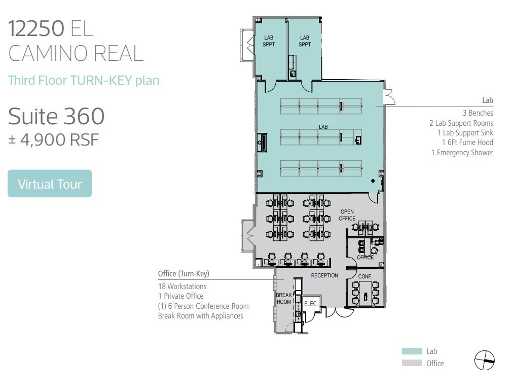 12250 El Camino Real, San Diego, CA à louer Plan d’étage– Image 1 sur 1