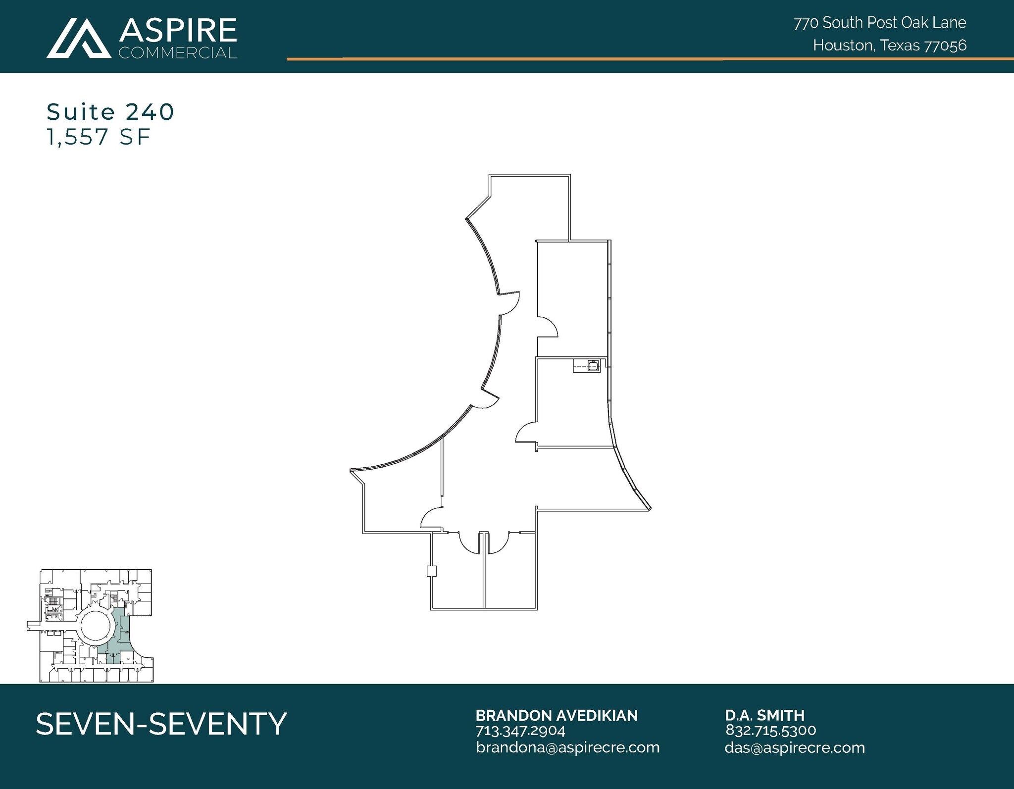 770 S Post Oak Ln, Houston, TX à louer Plan d’étage– Image 1 sur 2