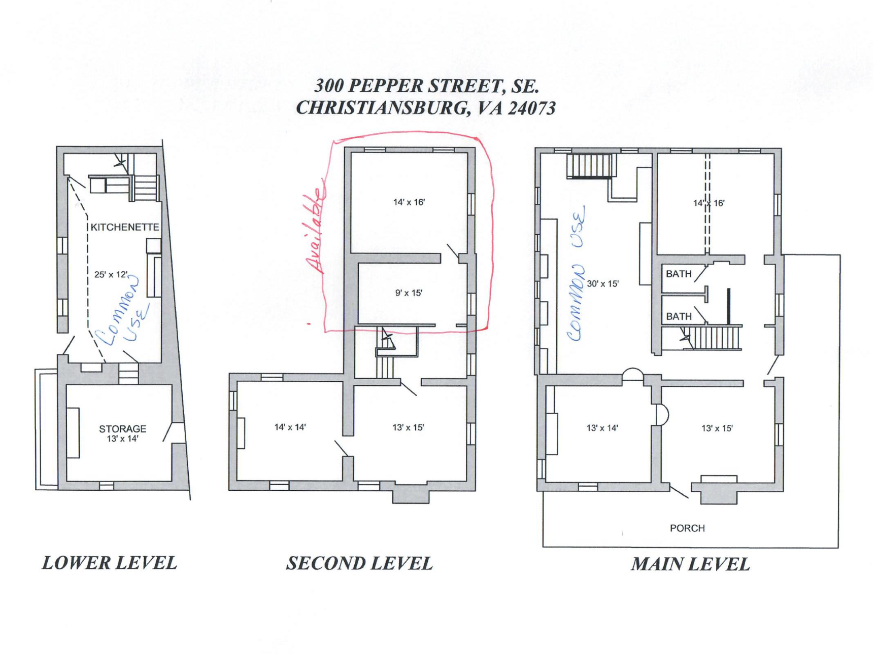 300 Pepper St S, Christiansburg, VA à louer Plan d’étage– Image 1 sur 5