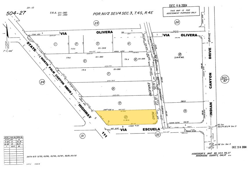 2100 N Palm Canyon Dr, Palm Springs, CA à vendre - Plan cadastral – Image 3 sur 3