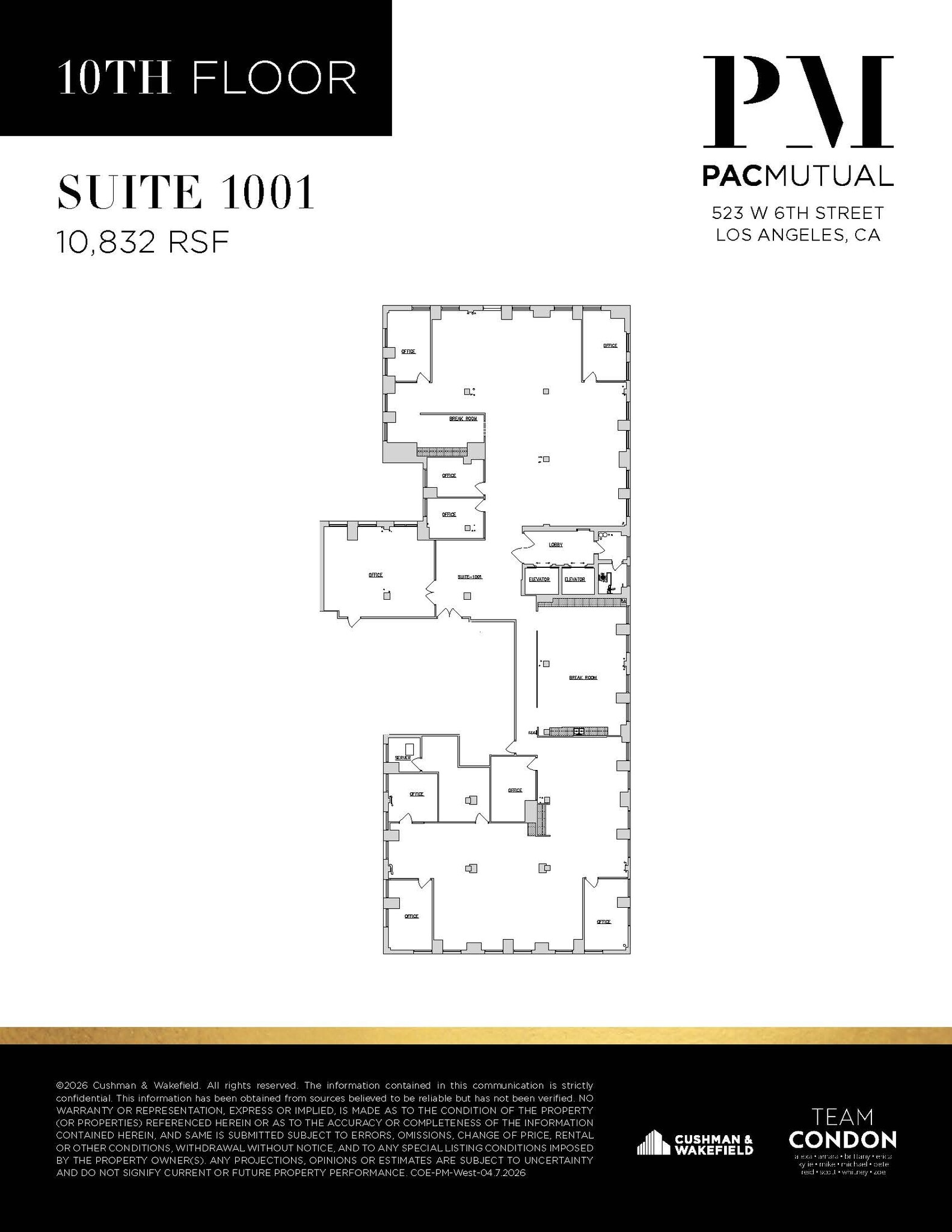 523 W 6th St, Los Angeles, CA à louer Plan d’étage– Image 1 sur 5