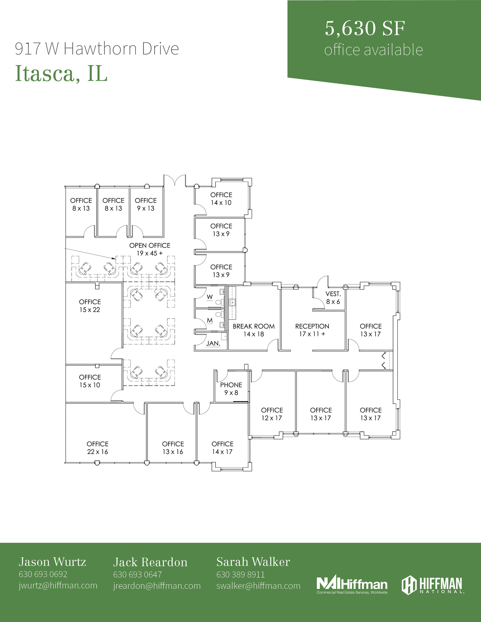 1091-1099 W Hawthorn Dr, Itasca, IL à louer Plan d’étage– Image 1 sur 2