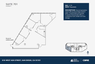 610 W Ash St, San Diego, CA à louer Plan d’étage– Image 1 sur 1