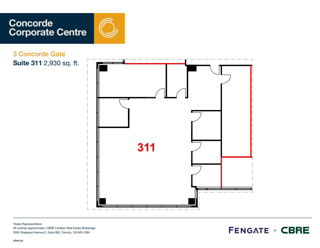 3 Concorde Gate, Toronto, ON à louer Plan d’étage– Image 1 sur 1