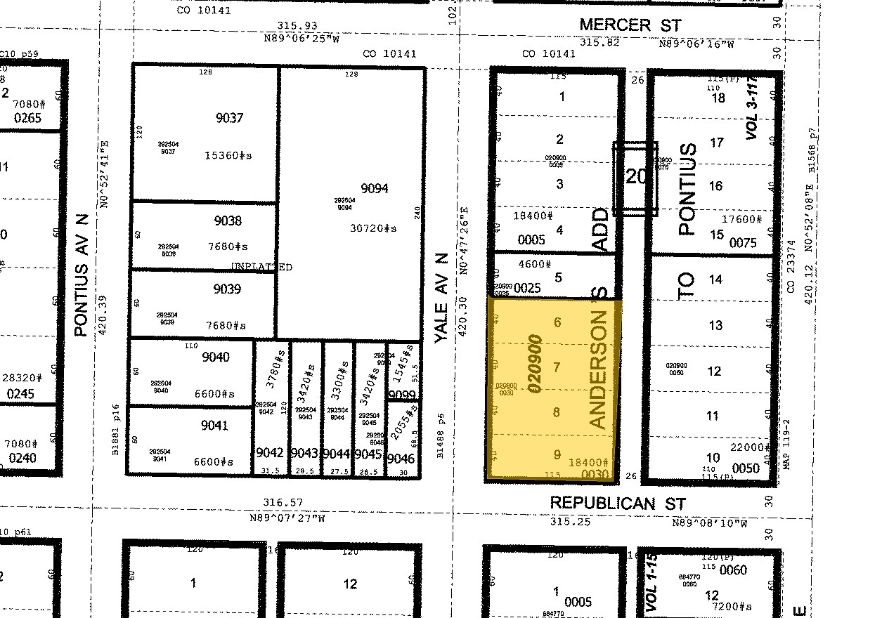 500 Yale Ave N, Seattle, WA à louer Plan cadastral– Image 1 sur 7