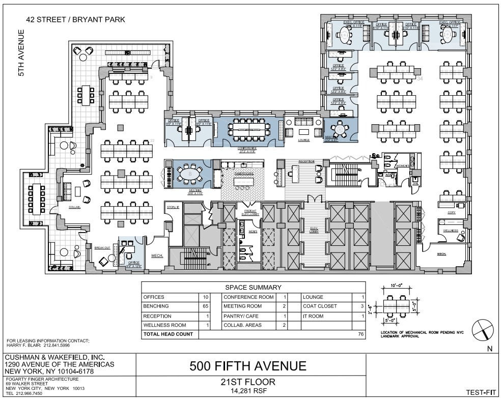 500 Fifth Ave, New York, NY à louer Plan d’étage– Image 1 sur 4