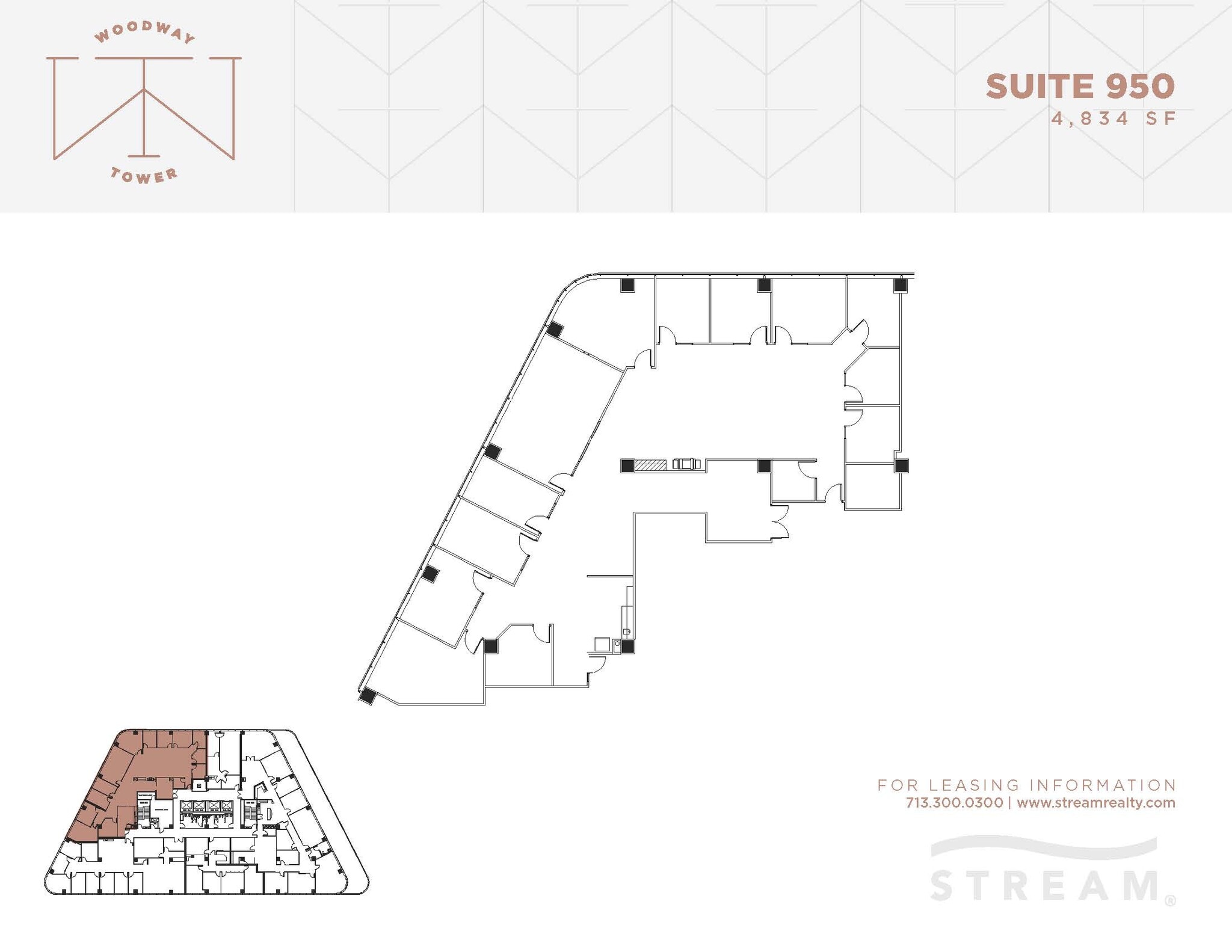 6363 Woodway Dr, Houston, TX à louer Plan d’étage– Image 1 sur 1