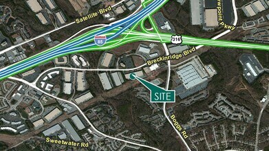 2670 Breckinridge Blvd, Duluth, GA - Vue aérienne vue de carte