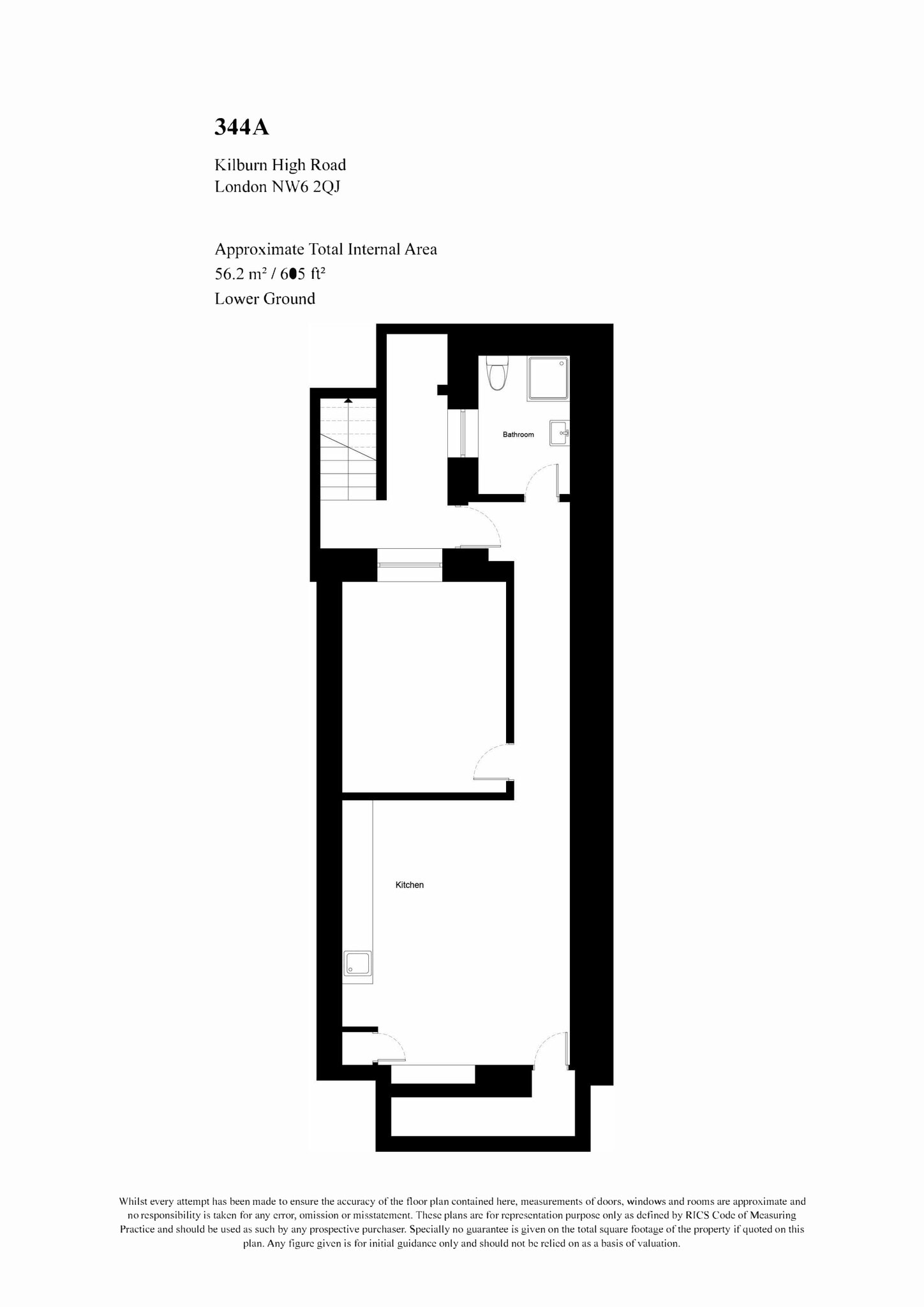 344 Kilburn High Rd, Londres à louer Plan d’étage– Image 1 sur 2