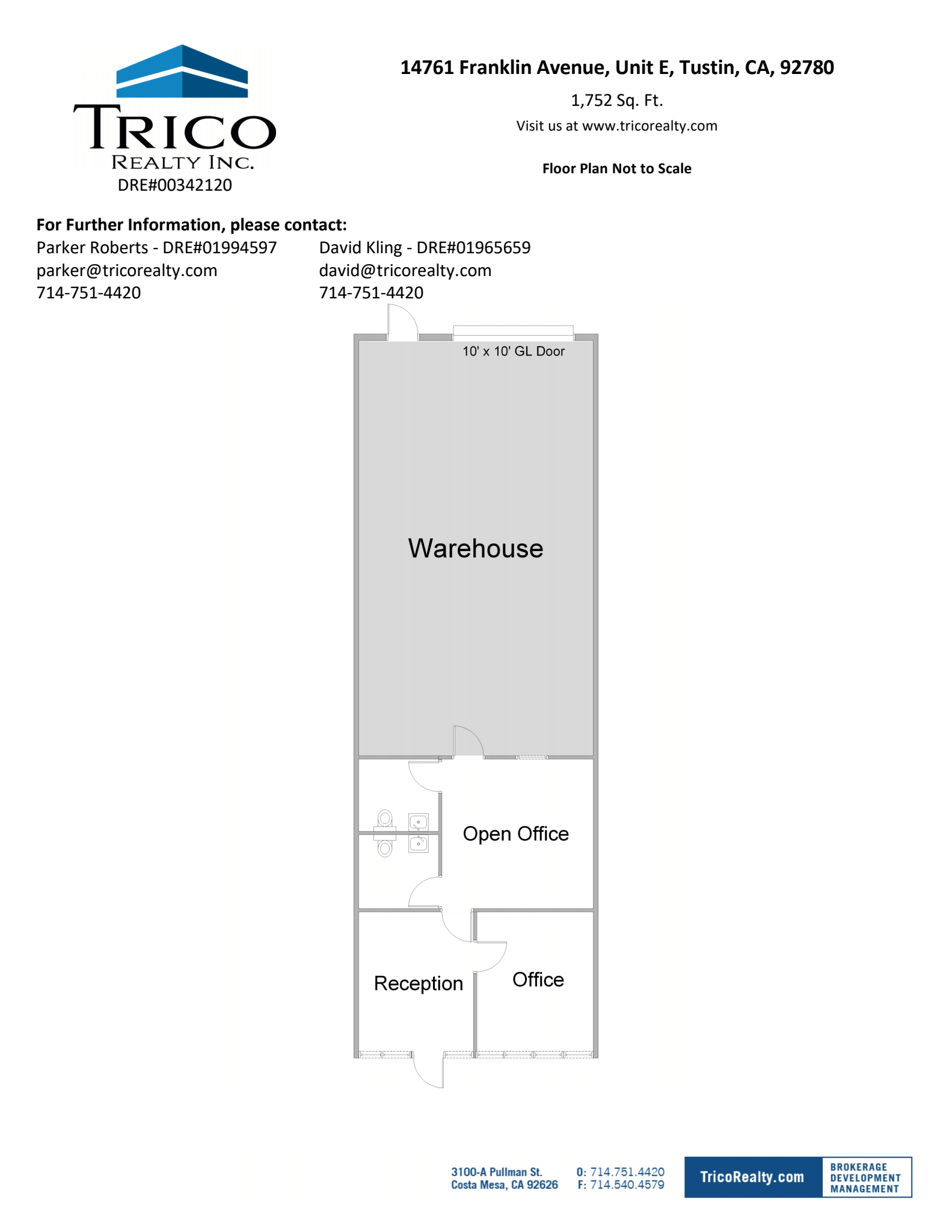 14731 Franklin Ave, Tustin, CA à louer Plan d’étage– Image 1 sur 1