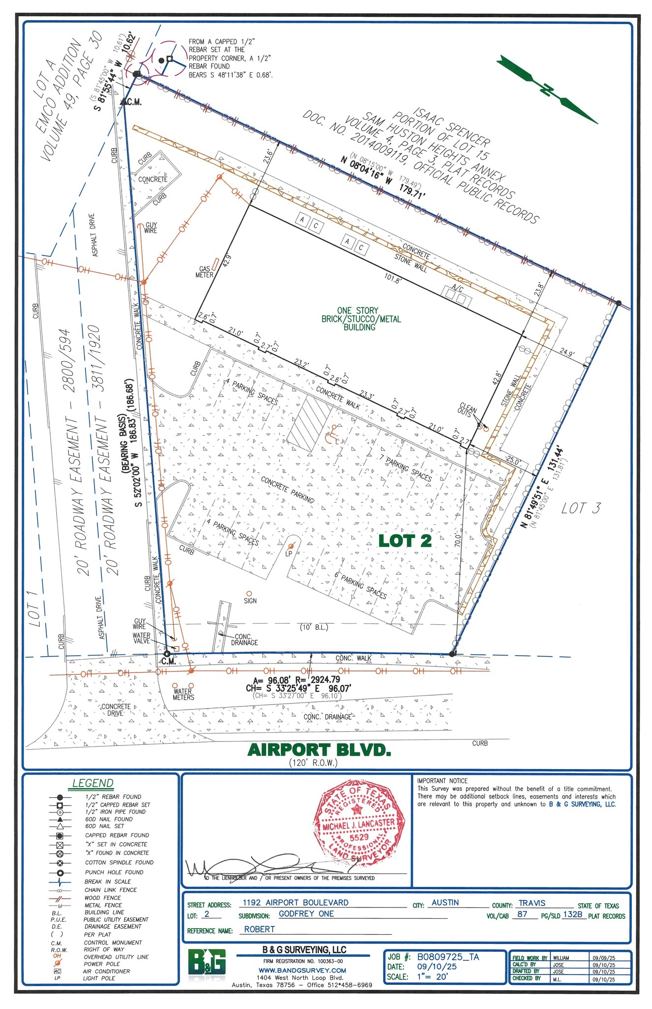 1192 Airport Blvd, Austin, TX à louer Plan de site– Image 1 sur 1
