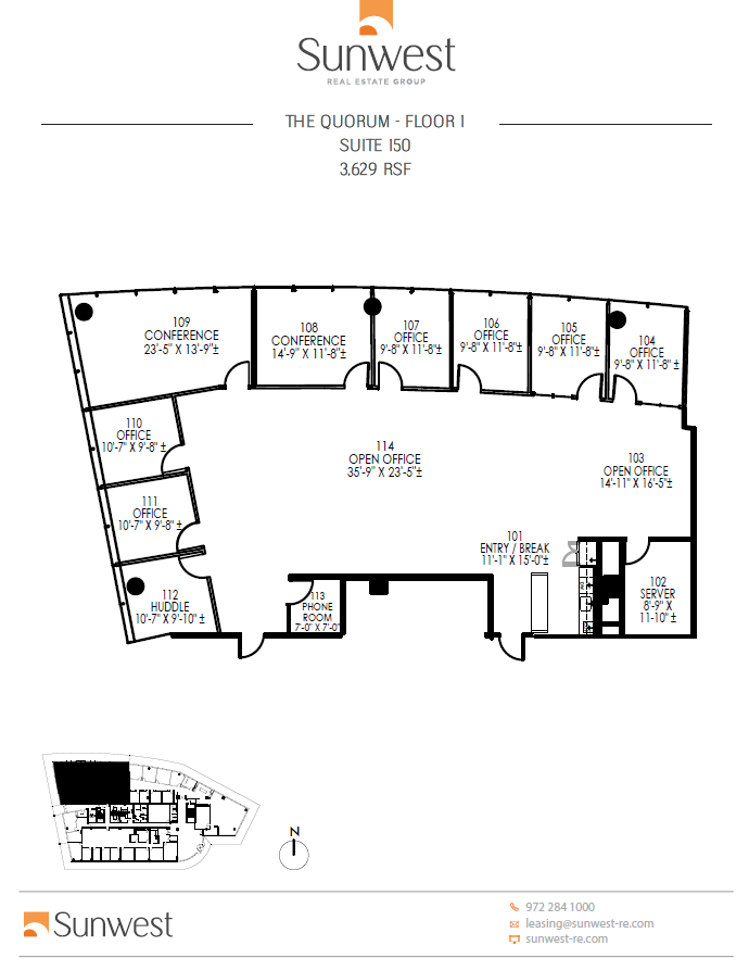 14850 Quorum Dr, Dallas, TX à louer Plan d’étage– Image 1 sur 1