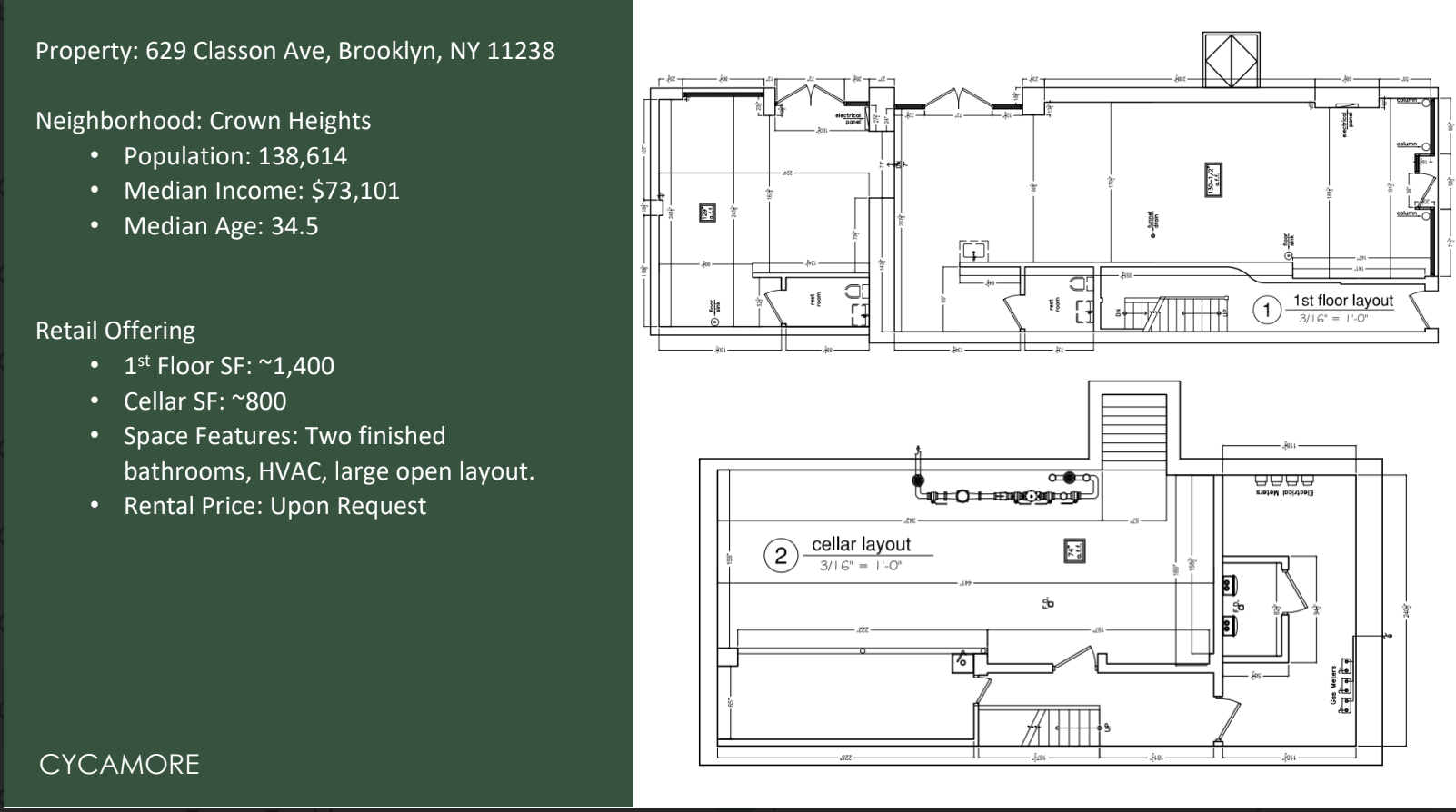 629 Classon Ave, Brooklyn, NY à louer Plan d’étage– Image 1 sur 1