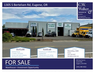 Plus de détails pour 1305 S Bertelsen Rd, Eugene, OR - Industriel/Logistique à vendre