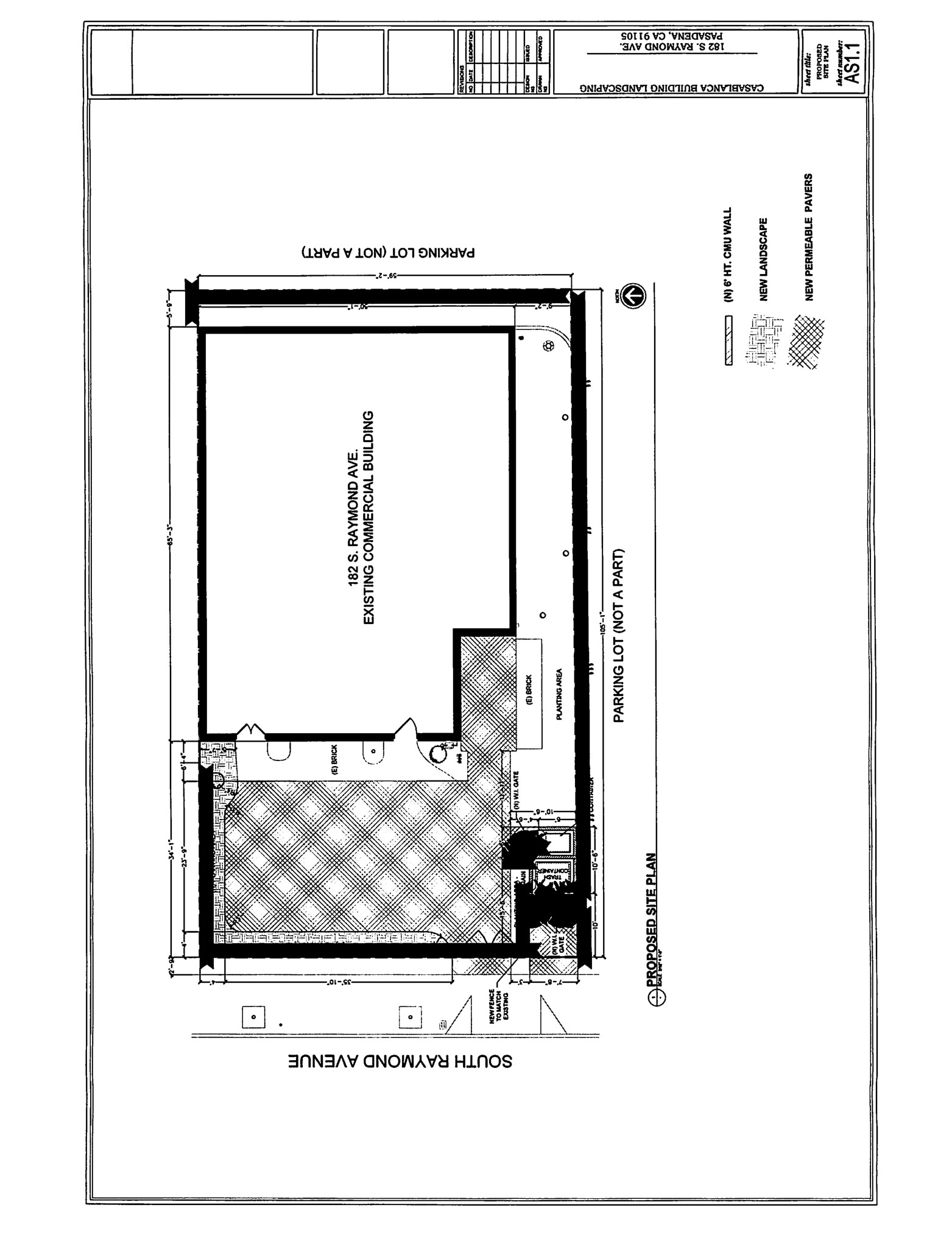182 S Raymond Ave, Pasadena, CA à louer Plan de site– Image 1 sur 1