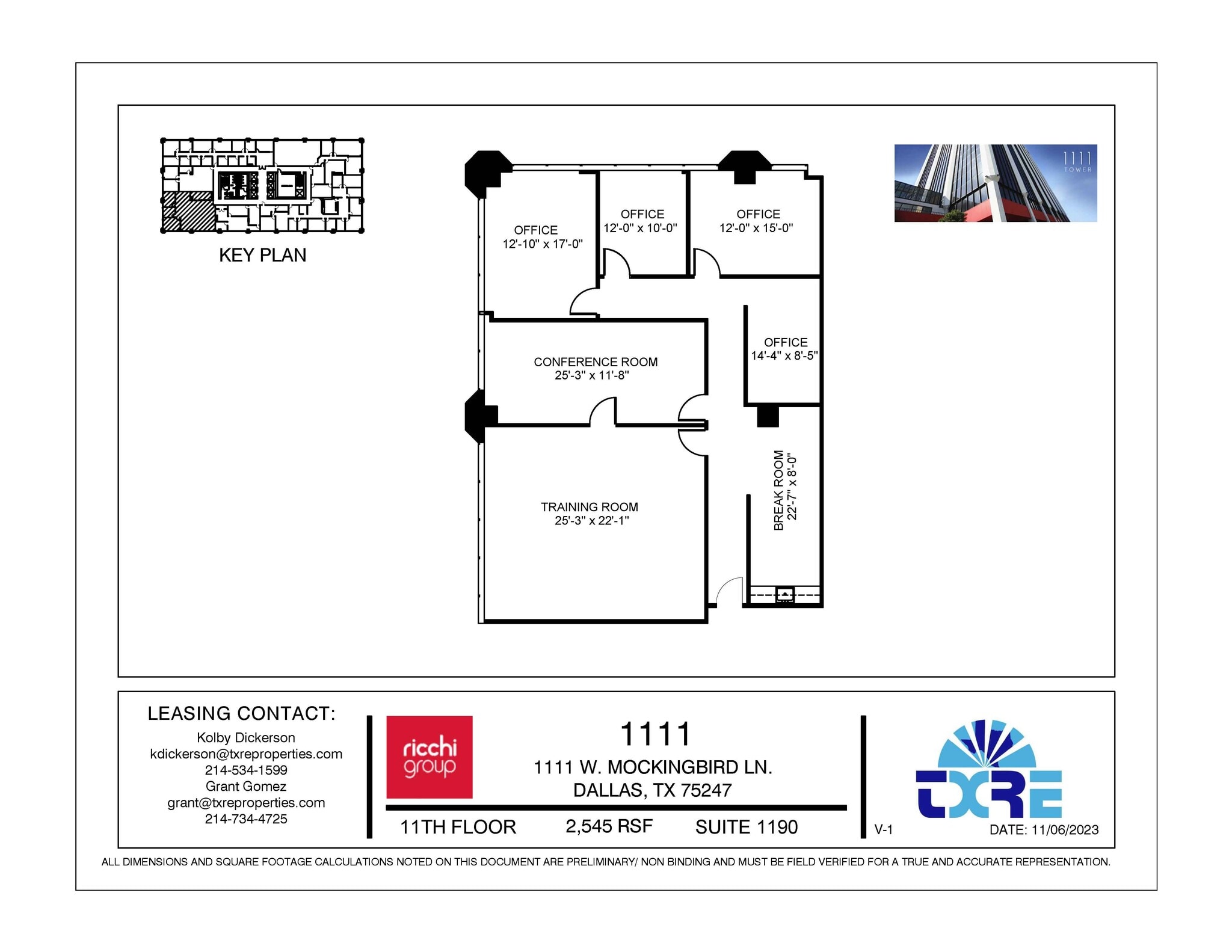 1111 W Mockingbird Ln, Dallas, TX à louer Plan d’étage– Image 1 sur 1