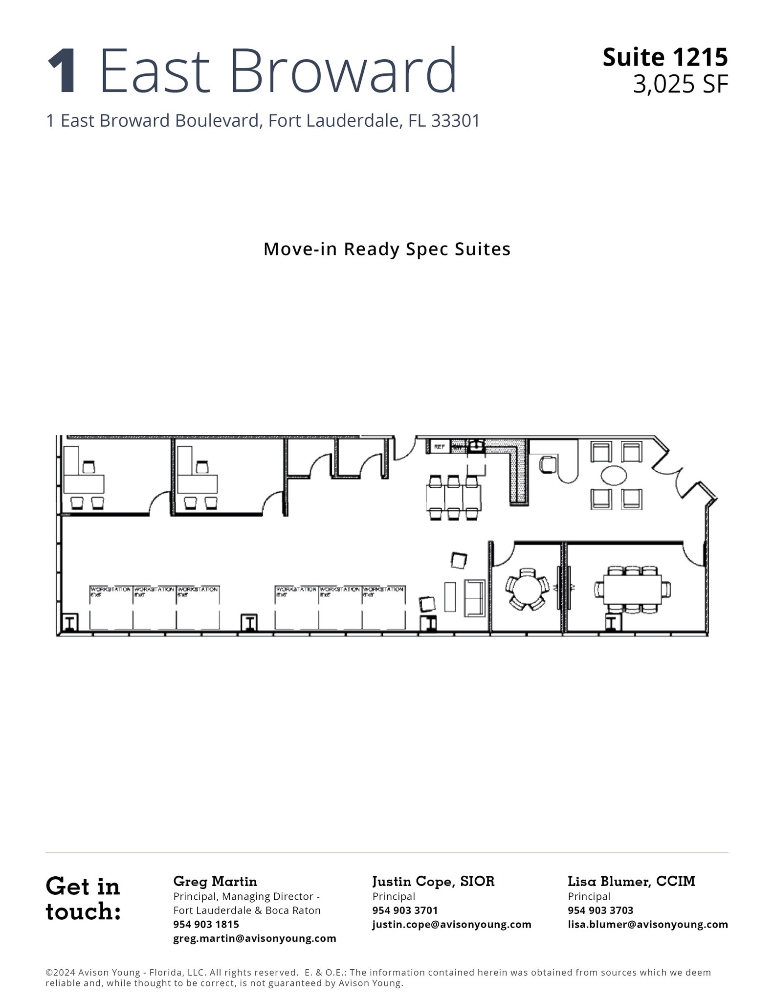 1 E Broward Blvd, Fort Lauderdale, FL à louer Plan d’étage– Image 1 sur 1