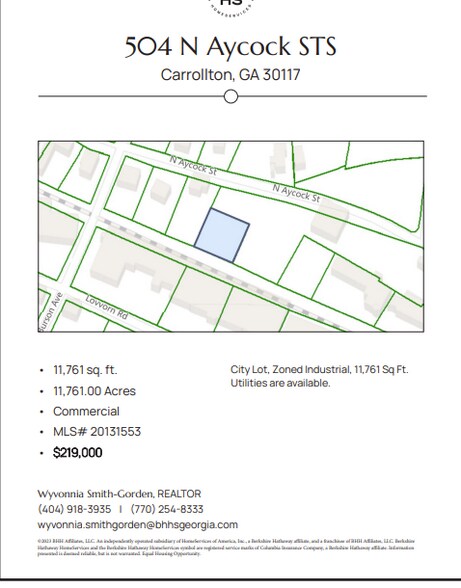 504 N Aycock St, Carrollton, GA à vendre - Plan cadastral – Image 3 sur 4